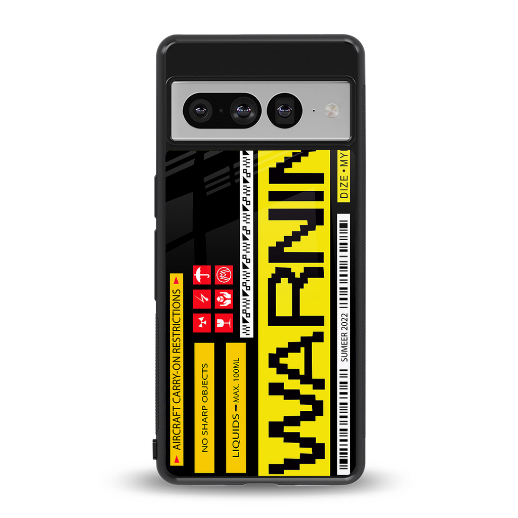 warning back phone cover | glass case for google pixel 7 pro