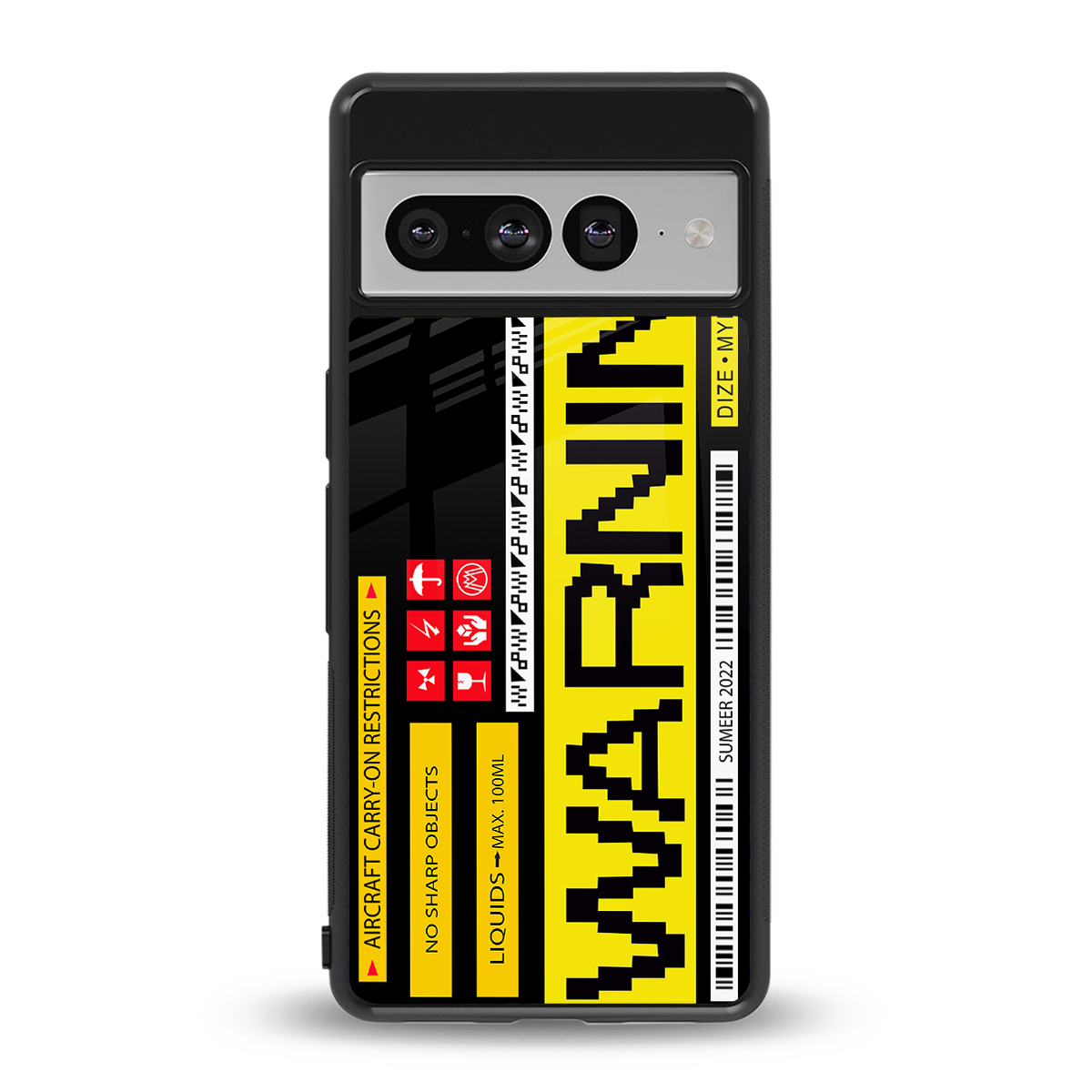 warning back phone cover | glass case for google pixel 7 pro