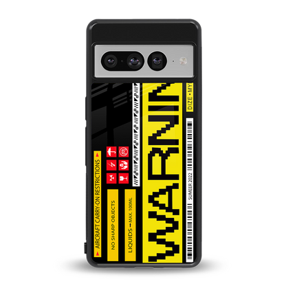 warning back phone cover | glass case for google pixel 7 pro