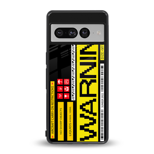 warning back phone cover | glass case for google pixel 7 pro