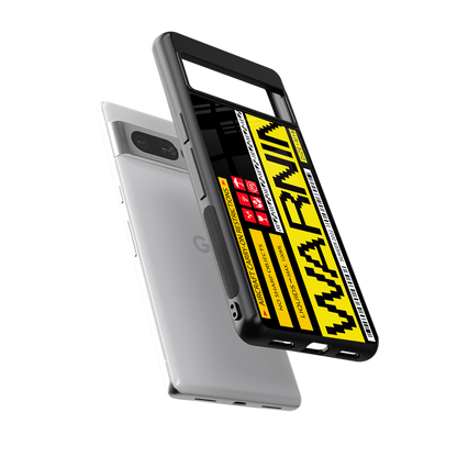 warning back phone cover | glass case for google pixel 7 pro