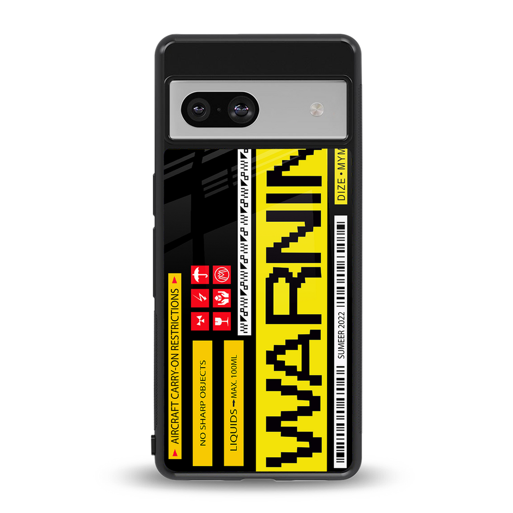 warning back phone cover | glass case for Google Pixel 7A