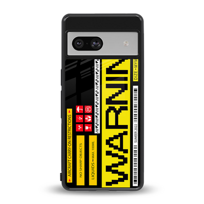 warning back phone cover | glass case for Google Pixel 7A