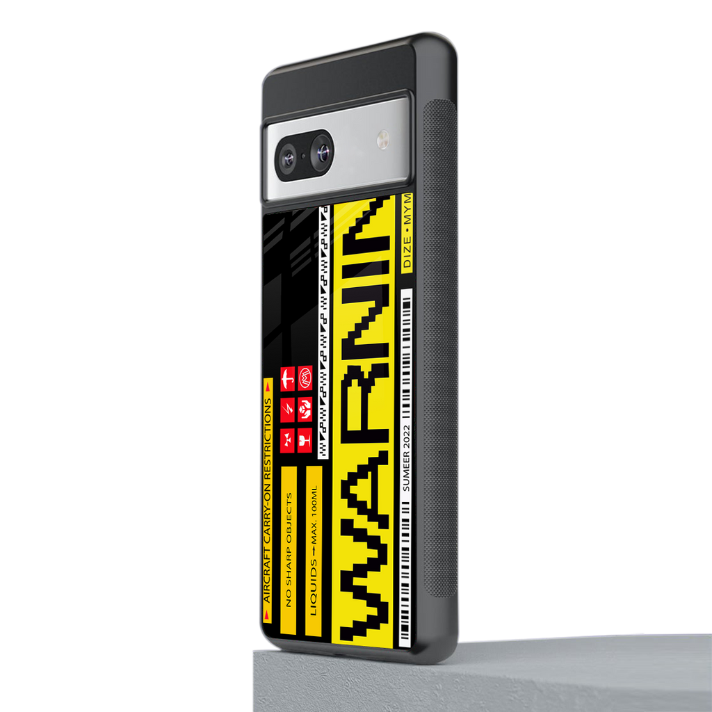 warning back phone cover | glass case for Google Pixel 7A