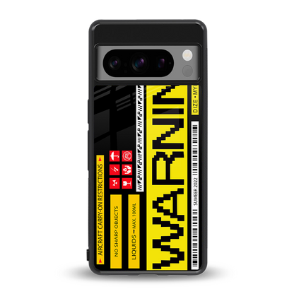 warning back phone cover | glass case for google pixel 8 pro