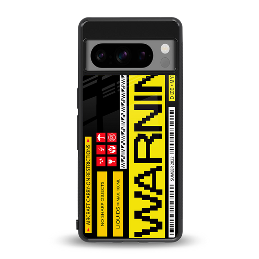 warning back phone cover | glass case for google pixel 8 pro