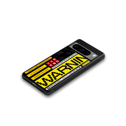 warning back phone cover | glass case for google pixel 8 pro