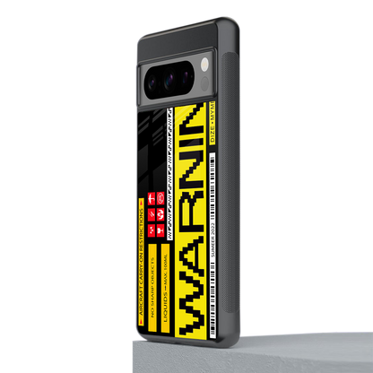warning back phone cover | glass case for google pixel 8 pro