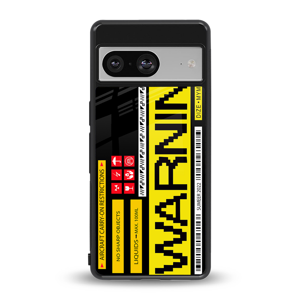 warning back phone cover | glass case for Google Pixel 8