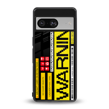 warning back phone cover | glass case for Google Pixel 8