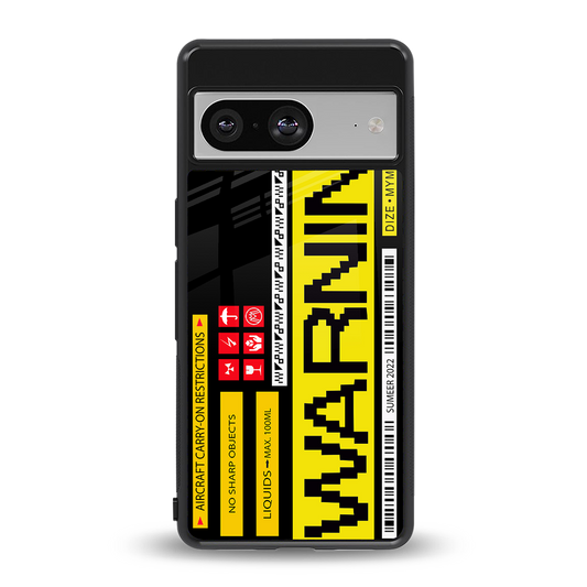 warning back phone cover | glass case for Google Pixel 8