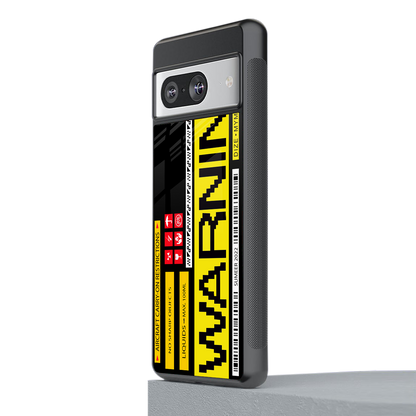 warning back phone cover | glass case for Google Pixel 8