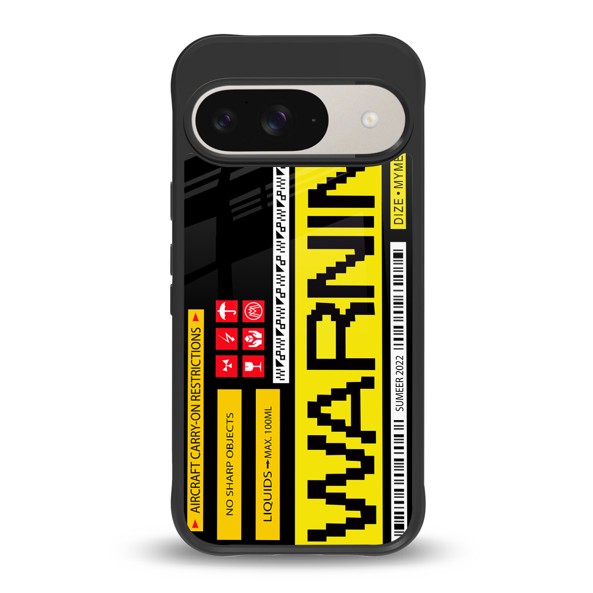 warning back phone cover | glass case for google pixel 9