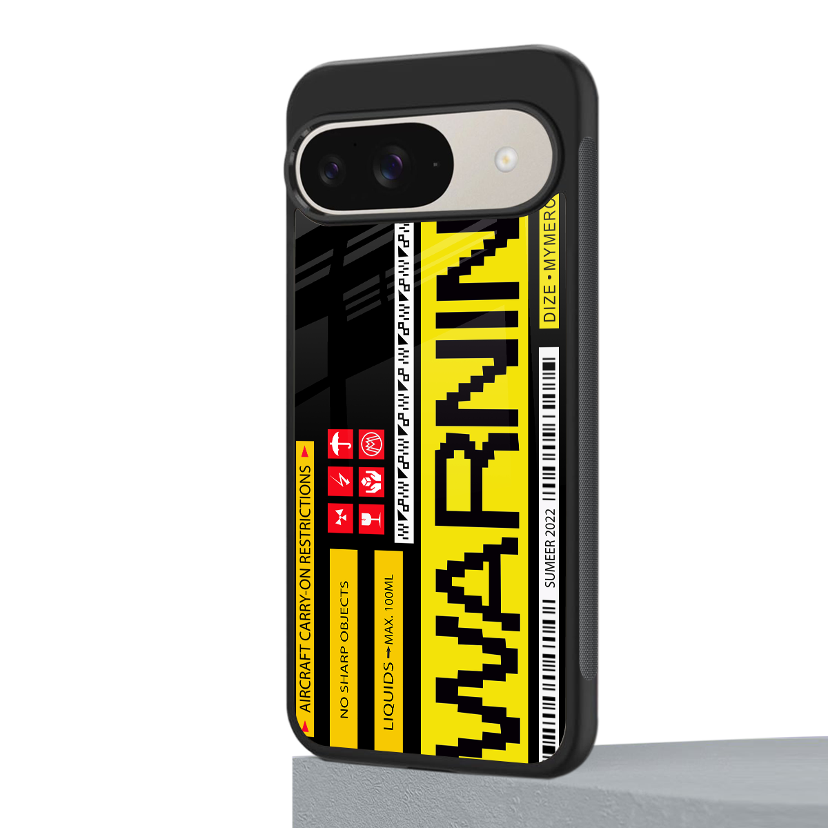 warning back phone cover | glass case for google pixel 9