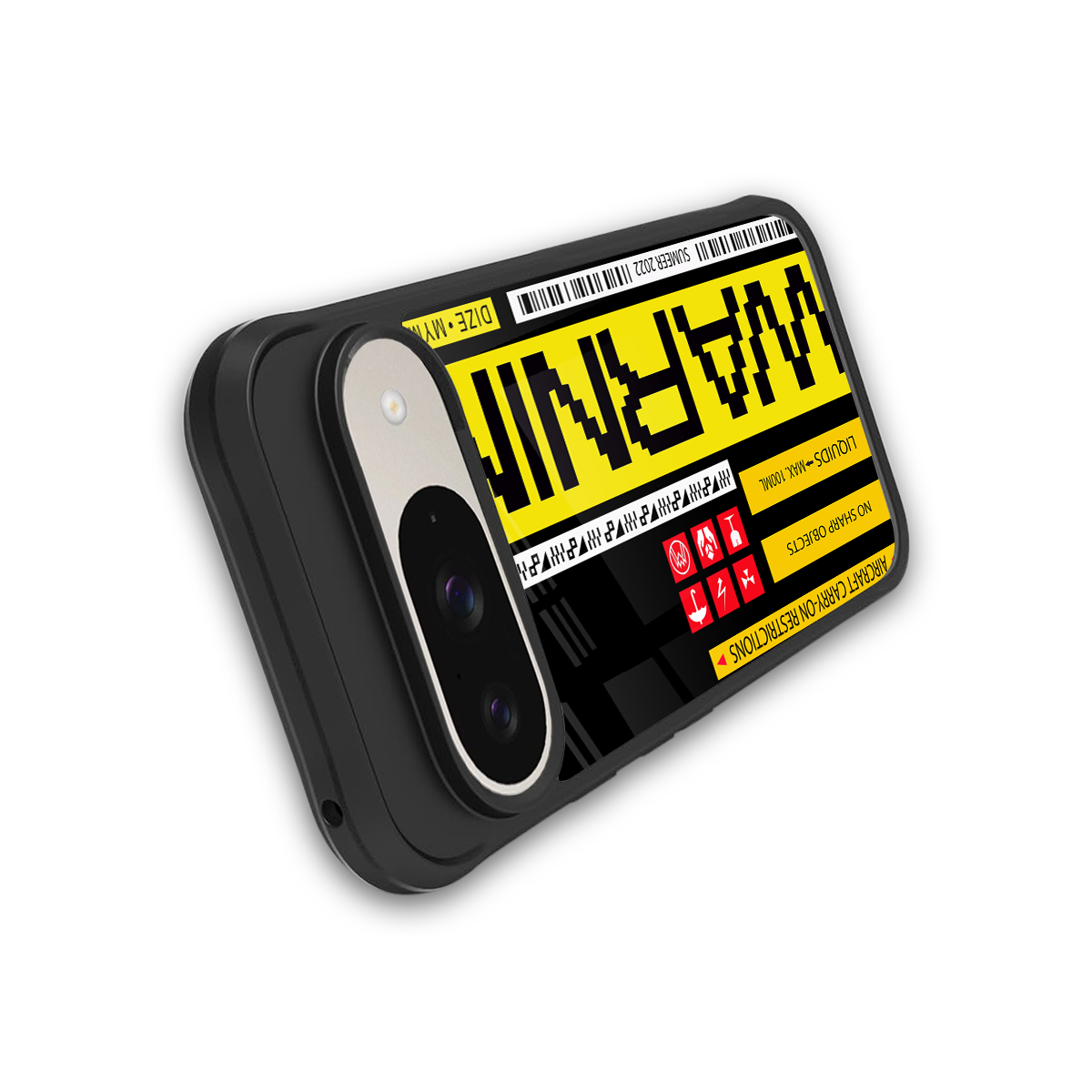 warning back phone cover | glass case for google pixel 9