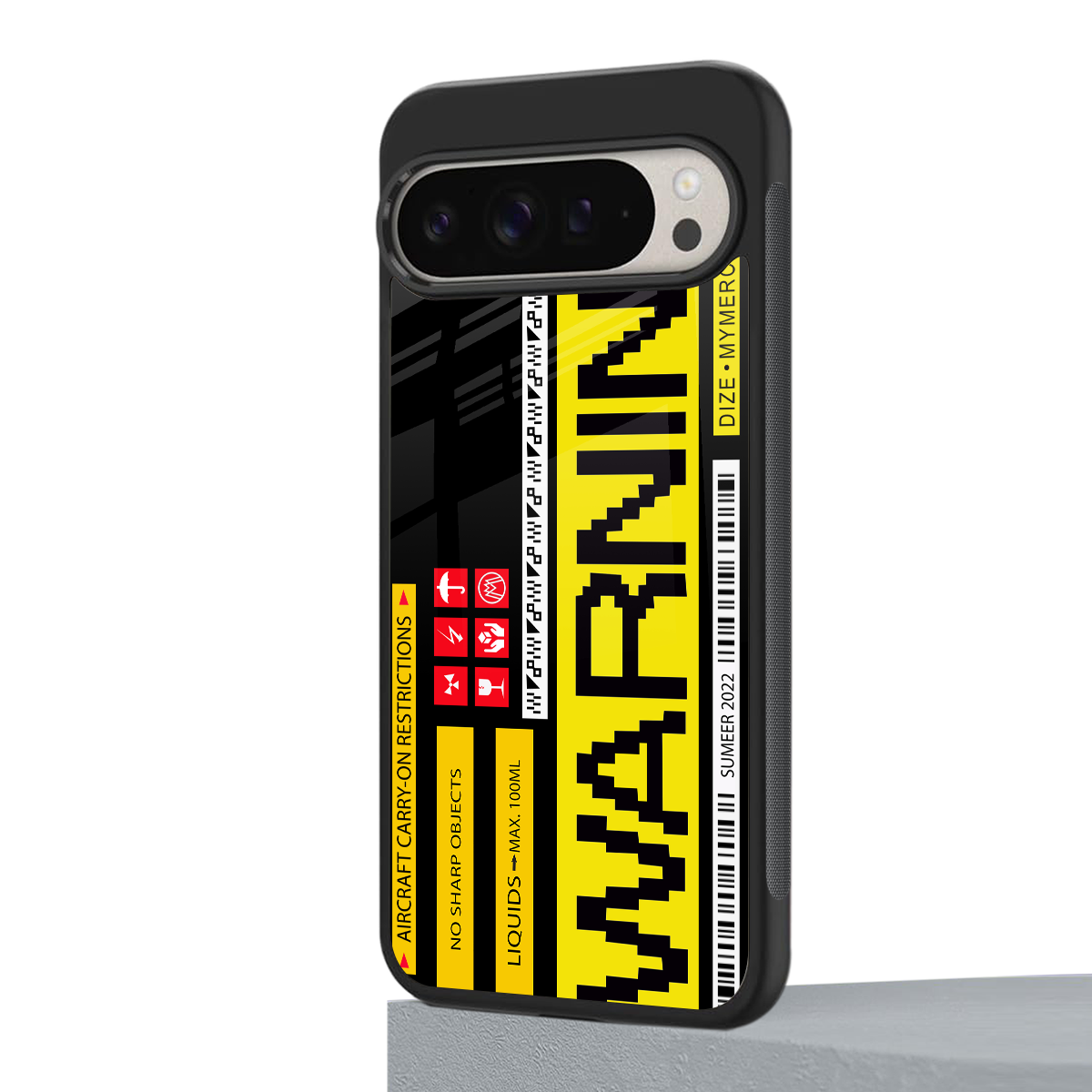 warning back phone cover | glass case for google pixel 9 pro