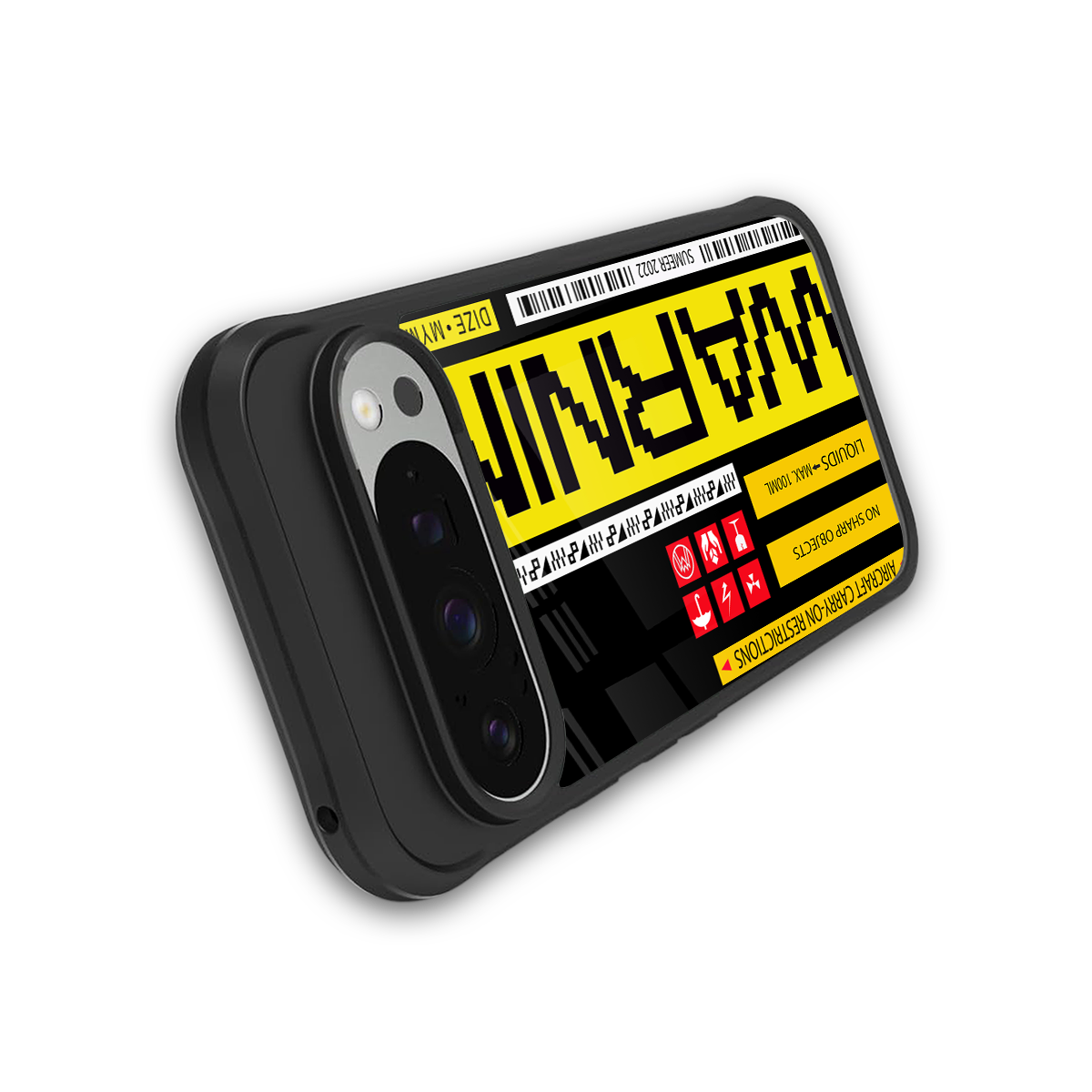 warning back phone cover | glass case for google pixel 9 pro xl