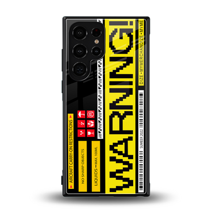 warning back phone cover | glass case for samsung galaxy s24 ultra