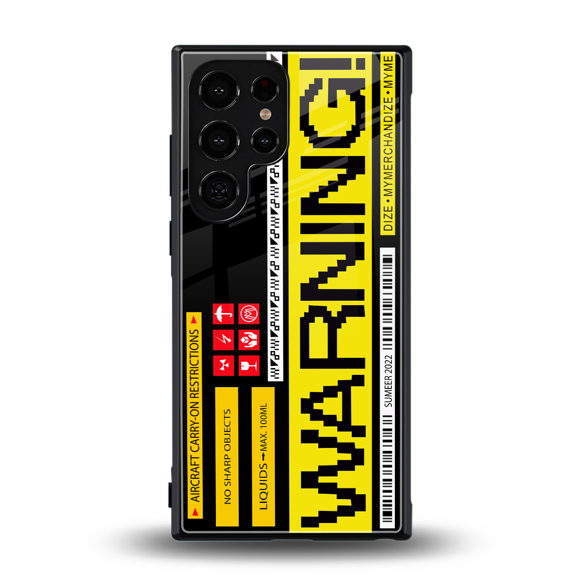 warning back phone cover | glass case for samsung galaxy s23 ultra