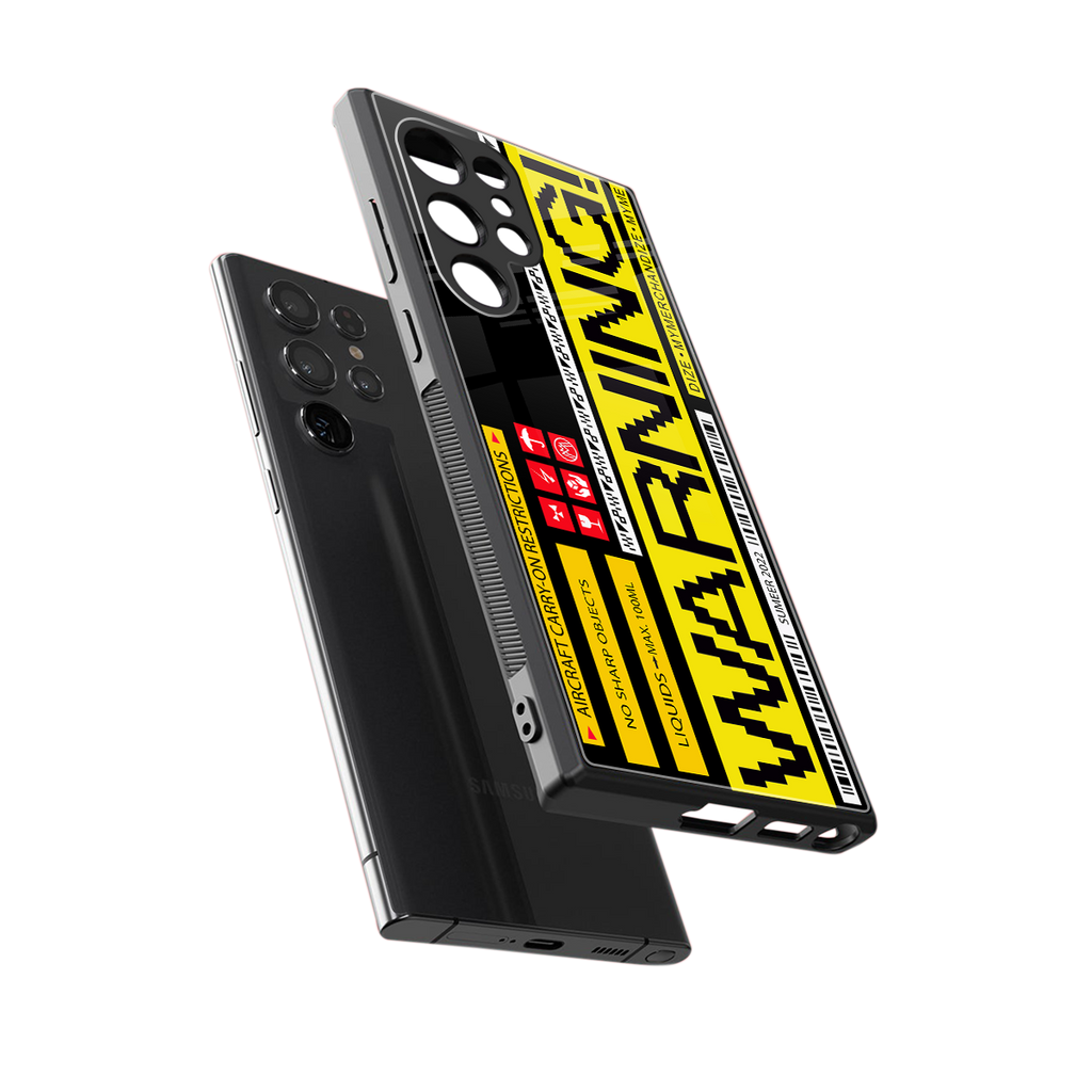 warning back phone cover | glass case for samsung galaxy s23 ultra