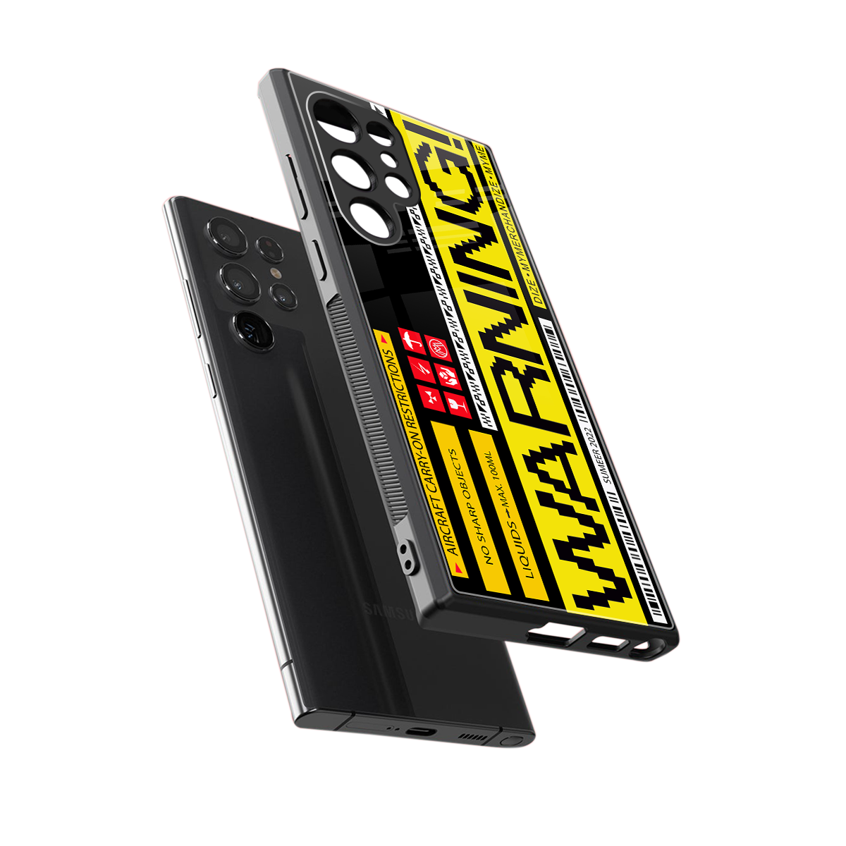 warning back phone cover | glass case for samsung galaxy s23 ultra