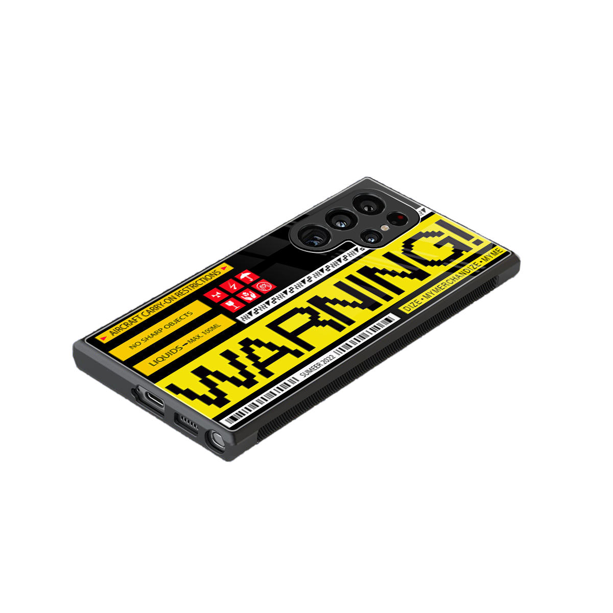 warning back phone cover | glass case for samsung galaxy s23 ultra