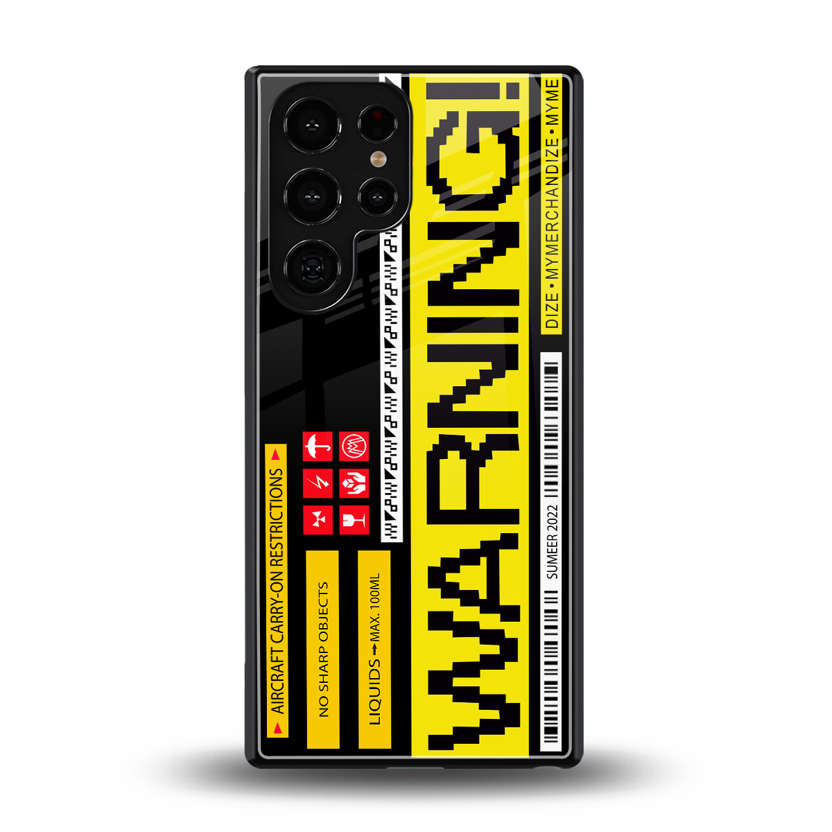 warning back phone cover | glass case for samsung galaxy s25 ultra