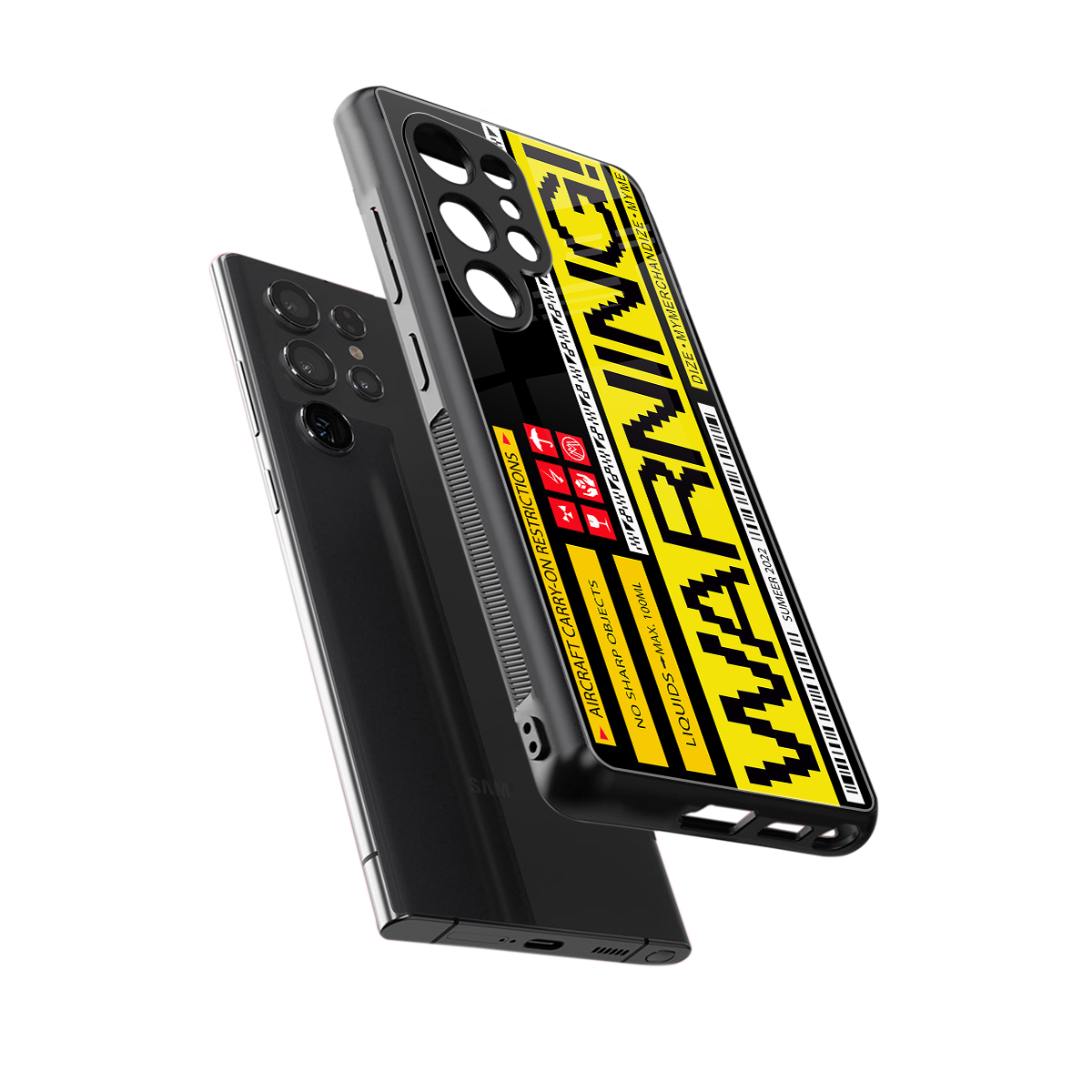warning back phone cover | glass case for samsung galaxy s25 ultra
