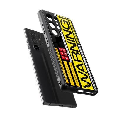 warning back phone cover | glass case for samsung galaxy s25 ultra