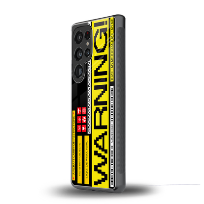 warning back phone cover | glass case for samsung galaxy s25 ultra