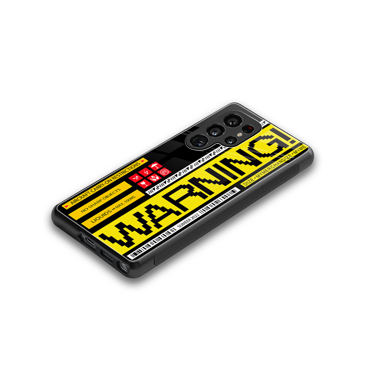 warning back phone cover | glass case for samsung galaxy s25 ultra