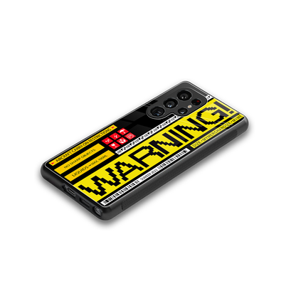 warning back phone cover | glass case for samsung galaxy s25 ultra