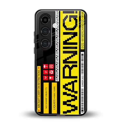 warning back phone cover | glass case for samsung galaxy s23 plus
