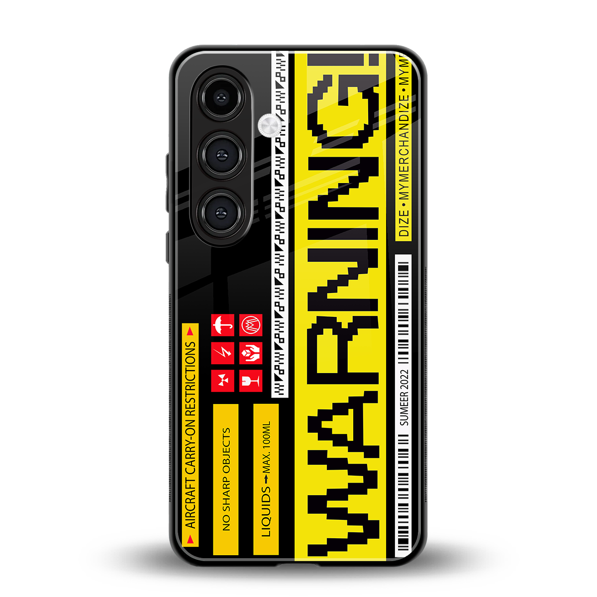 warning back phone cover | glass case for samsung galaxy s25 plus