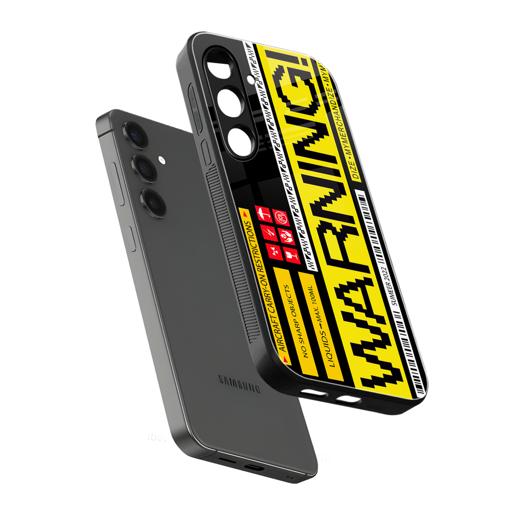 warning back phone cover | glass case for samsung galaxy s23 plus