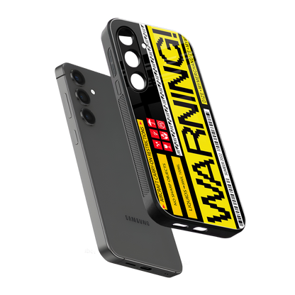 warning back phone cover | glass case for samsung galaxy s23 plus