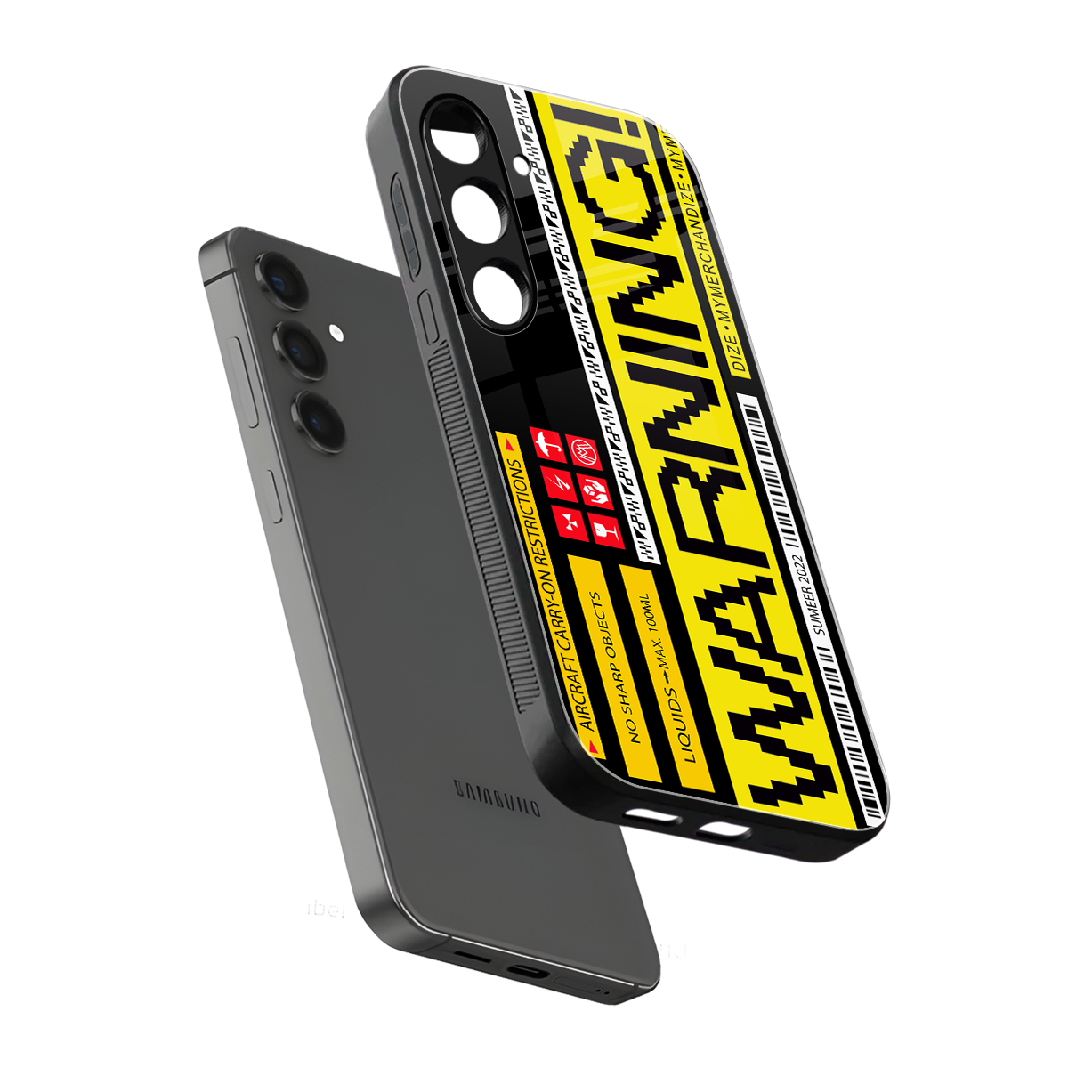 warning back phone cover | glass case for samsung galaxy s25 plus