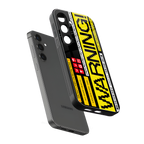 warning back phone cover | glass case for samsung galaxy s25