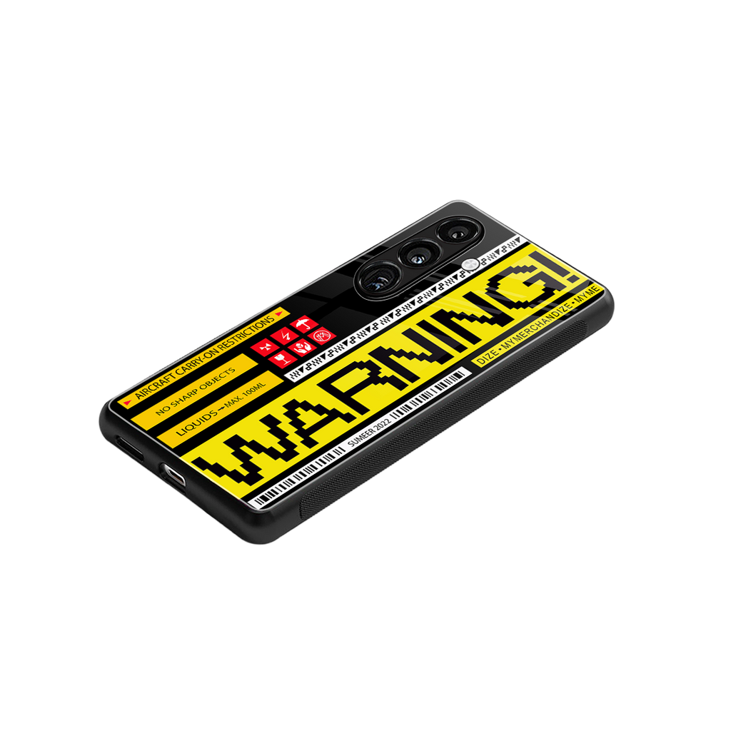 warning back phone cover | glass case for samsung galaxy s24 plus