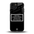 warning sign black edition back phone cover | glass case for iphone 13 mini