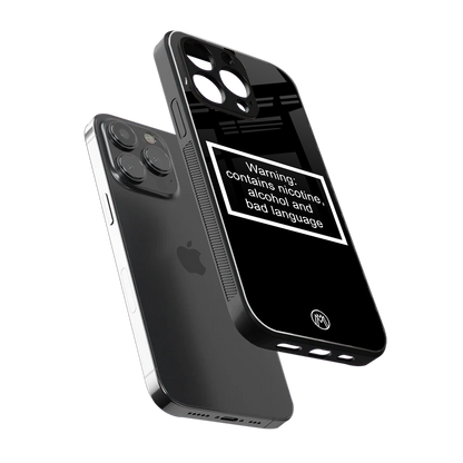 warning sign black edition back phone cover | glass case for iphone 13 pro max