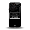 warning sign black edition back phone cover | glass case for iphone 13 pro