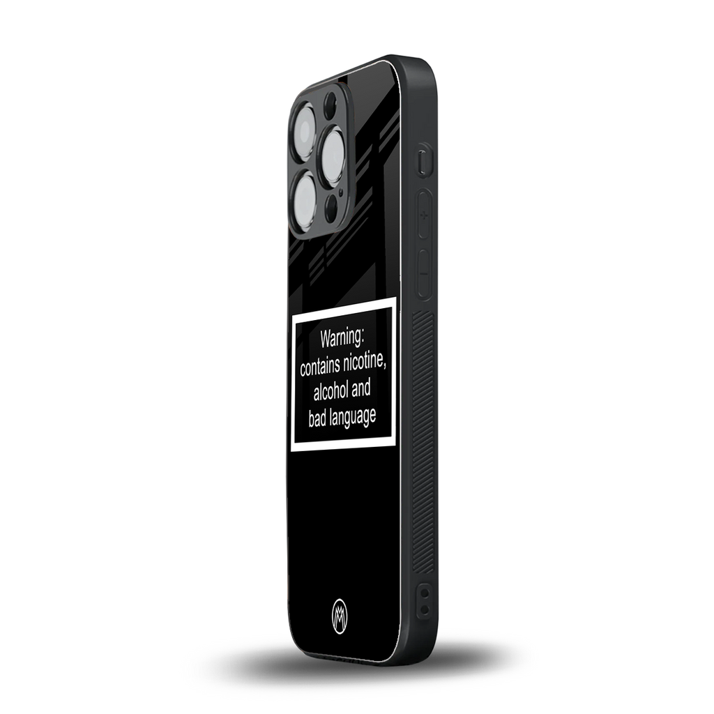 warning sign black edition back phone cover | glass case for iphone 13 pro