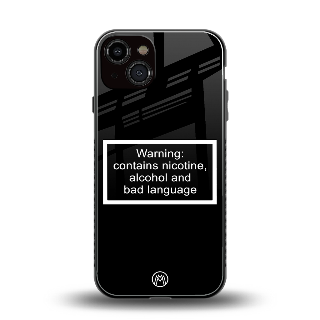 warning sign black edition back phone cover | glass case for iphone 13