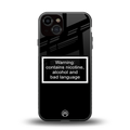warning sign black edition back phone cover | glass case for iphone 13
