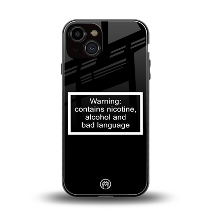 warning sign black edition back phone cover | glass case for iphone 13