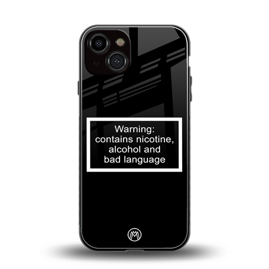 warning sign black edition back phone cover | glass case for iphone 13