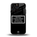 warning sign black edition back phone cover | glass case for iphone 14 pro max