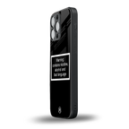 warning sign black edition back phone cover | glass case for iphone 14 pro max