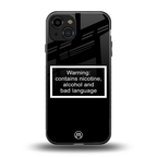 warning sign black edition back phone cover | glass case for iphone 15